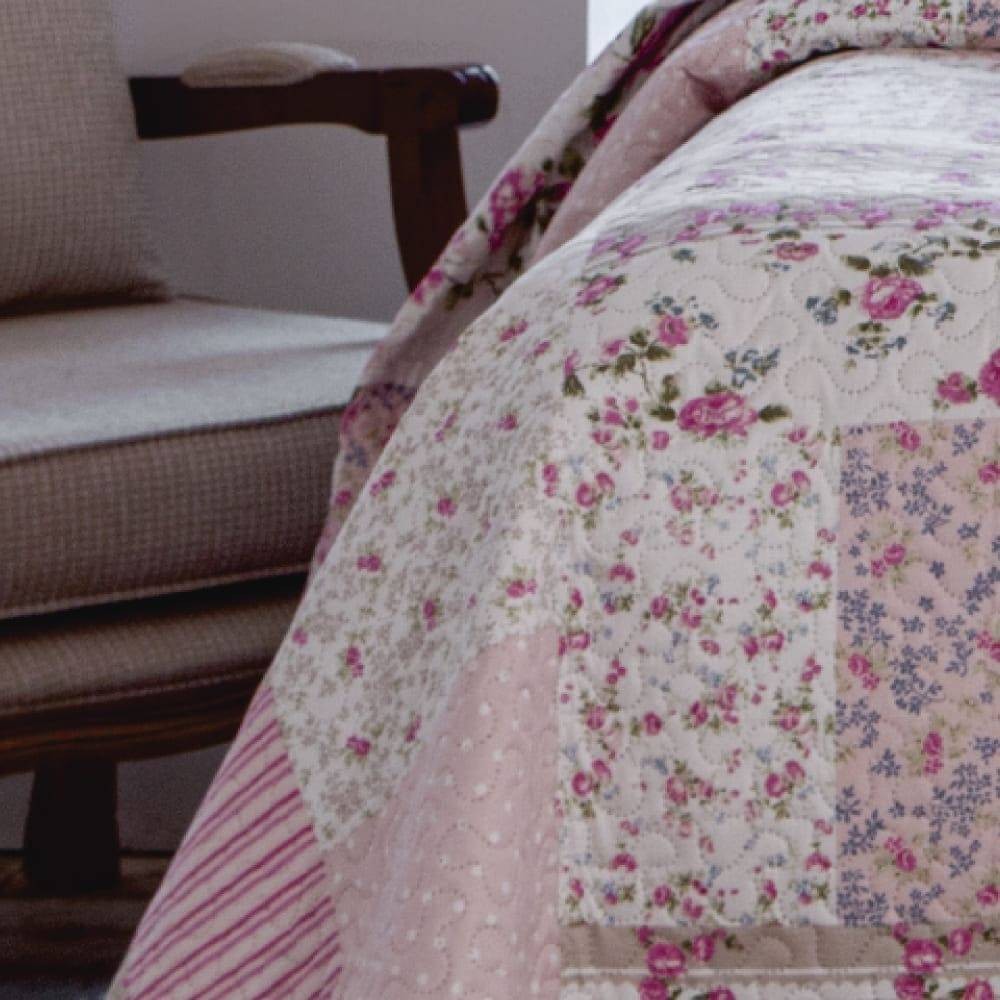 Kit  Cobre-leito King Bouti Microfibra Ultrasonic Estampada 2,60 x 2,80 m + 2 Porta-travesseiros - Ester