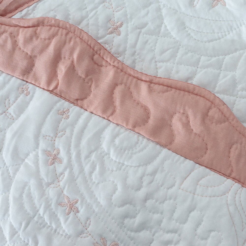 Kit Colcha Cobre Leito Queen Microfibra Dupla face com Porta-travesseiros Arabesque Rose