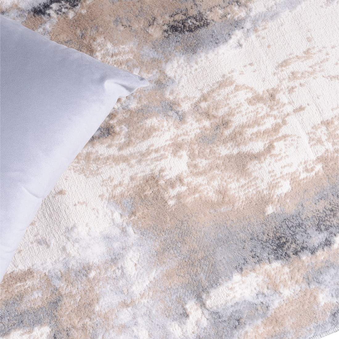 Tapete Passadeira 80x220 Dixon Estonado Off White e Azul 04 Passadeira 80x220