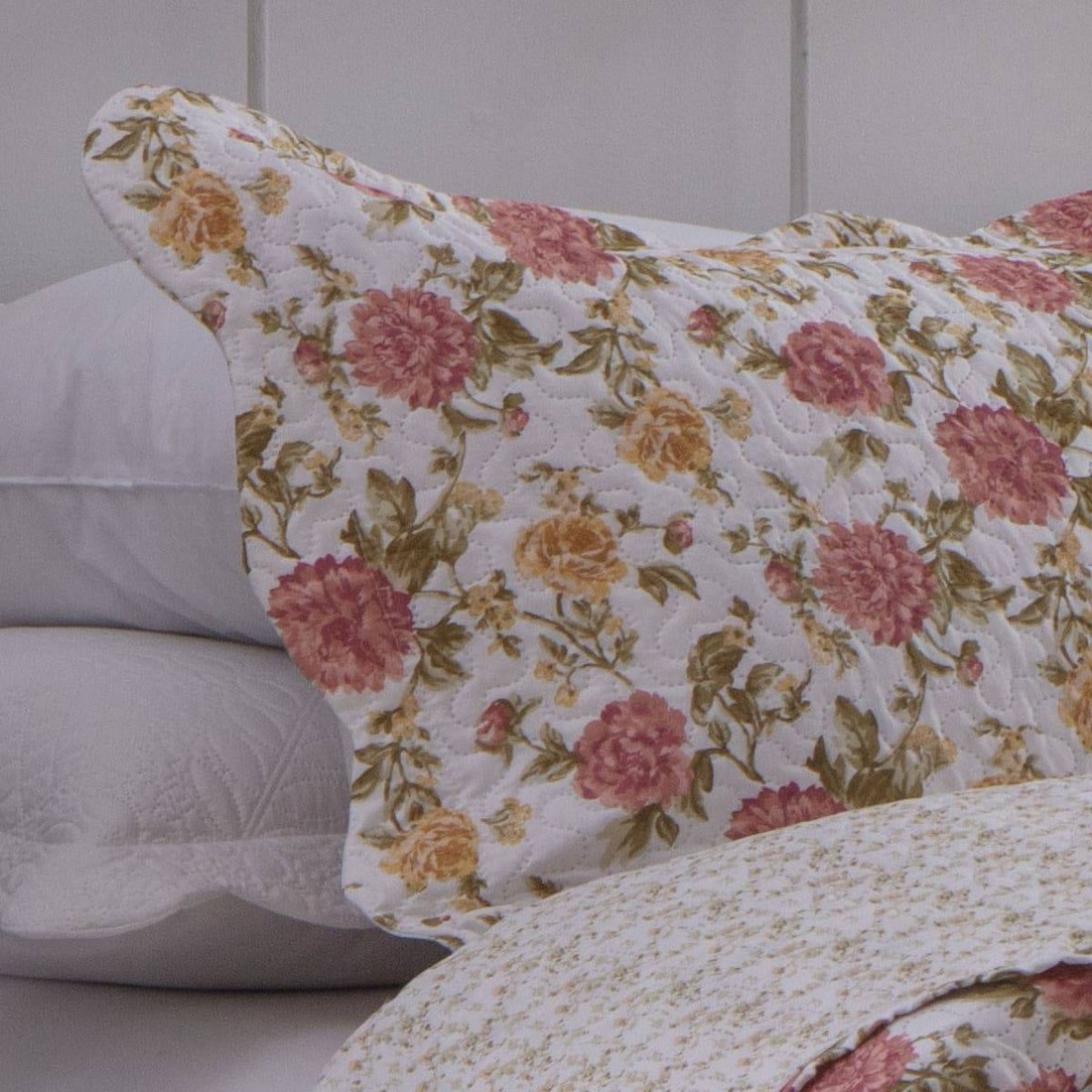 Kit 3 Peças Cobre leito Casal Bouti Microfibra Ultrasonic Estampada + 2 Porta-travesseiros - Ligia