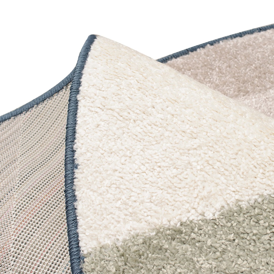 Tapete para Sala Essenciais Listrado Azul Redondo 1,5M Tapete para Sala Essenciais Listrado Azul Redondo 1,5M