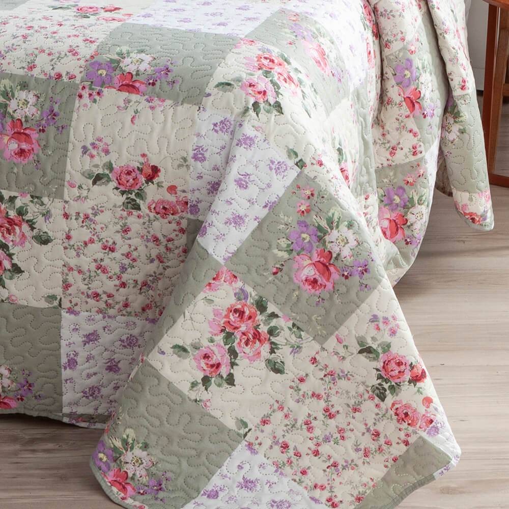 Kit 3 Peças Cobre leito Casal Bouti Microfibra Ultrasonic Estampada + 2 Porta-travesseiros - Agda Kit 3 Peças Cobre leito Casal Bouti Microfibra Ultrasonic Estampada + 2 Porta-travesseiros - Agda