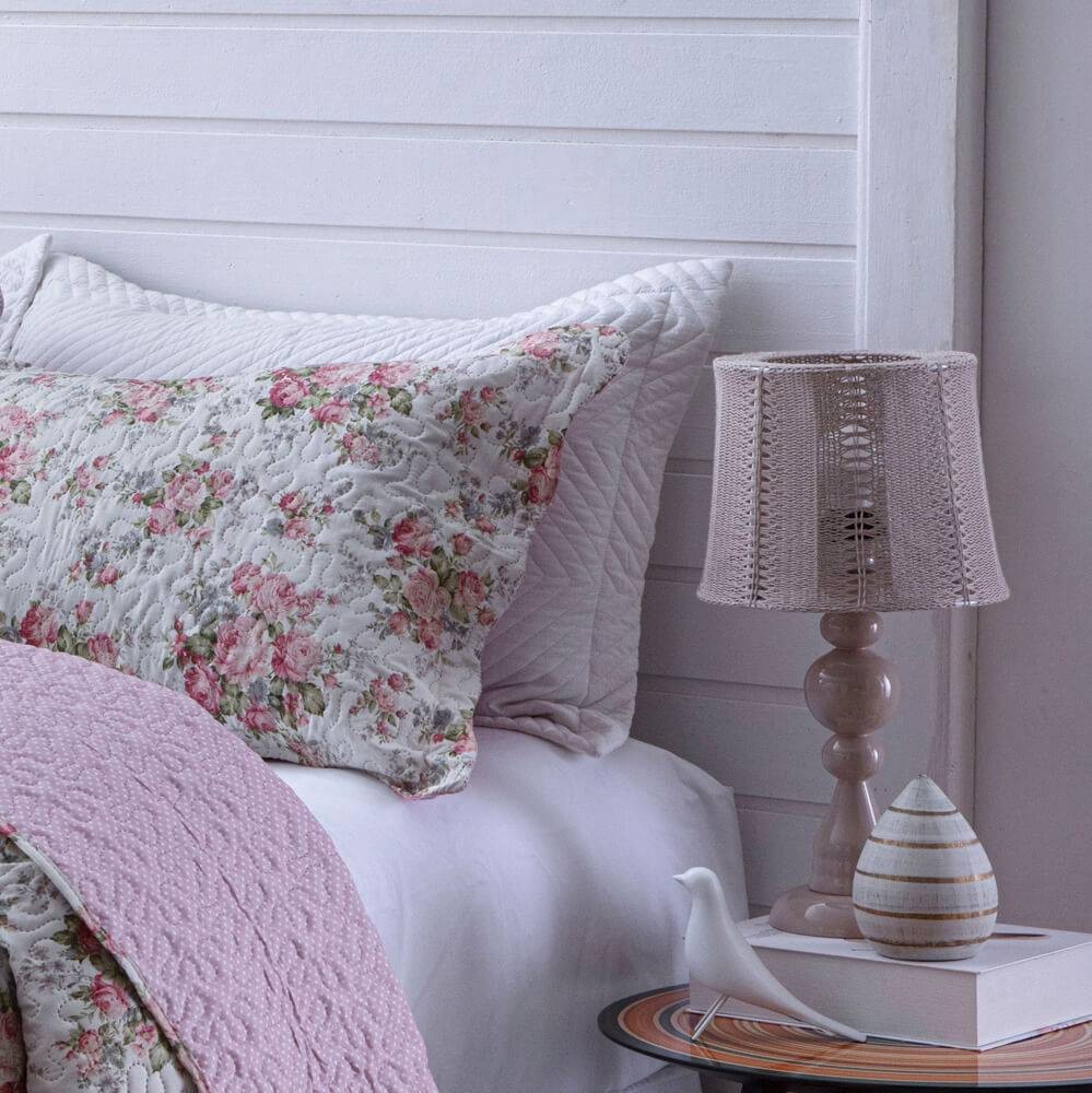 Kit 1 Cobre-leito Solteiro Bouti Microfibra Ultrasonic Estampada 1,80 x 2,20 m + Porta-travesseiros - Judith