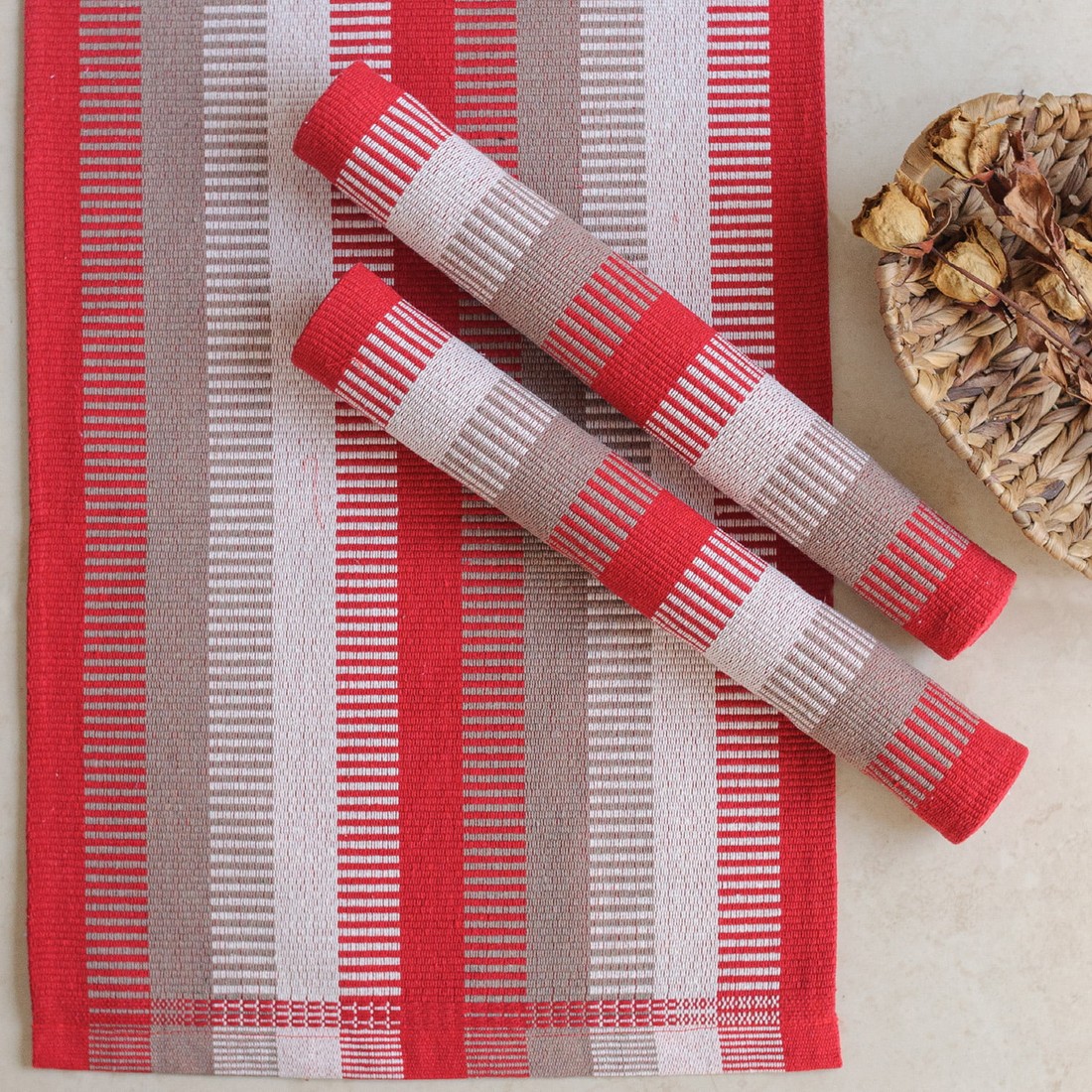 Kit de Cozinha 3 Peças Cacto Vermelho