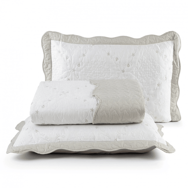 Kit Colcha Cobre Leito Queen Microfibra Dupla face com Porta-travesseiros Dessin Areia