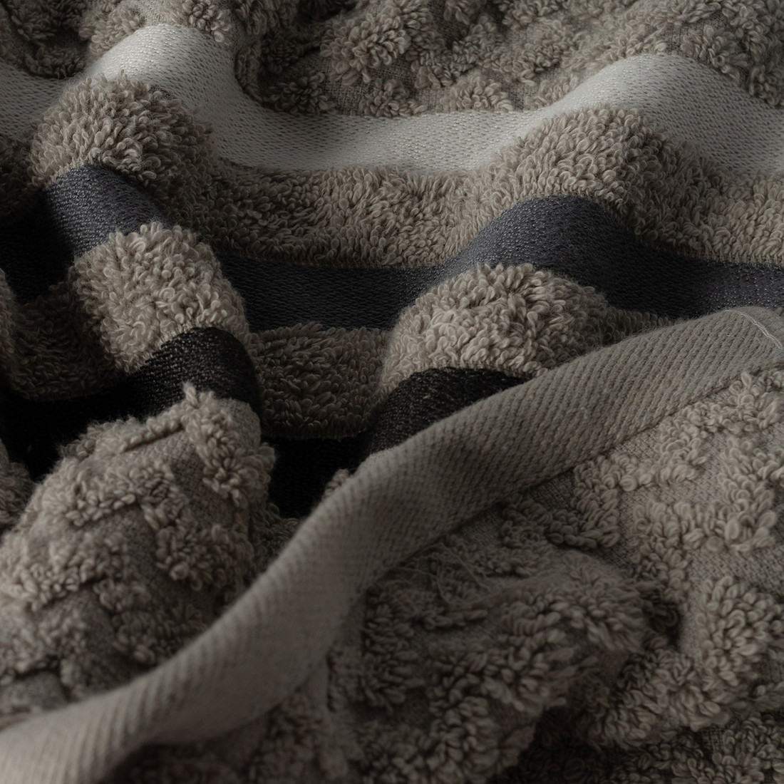 Jogo de Toalha Banho 4 Peças Trento - Branco e Cinza Jogo com Banhão