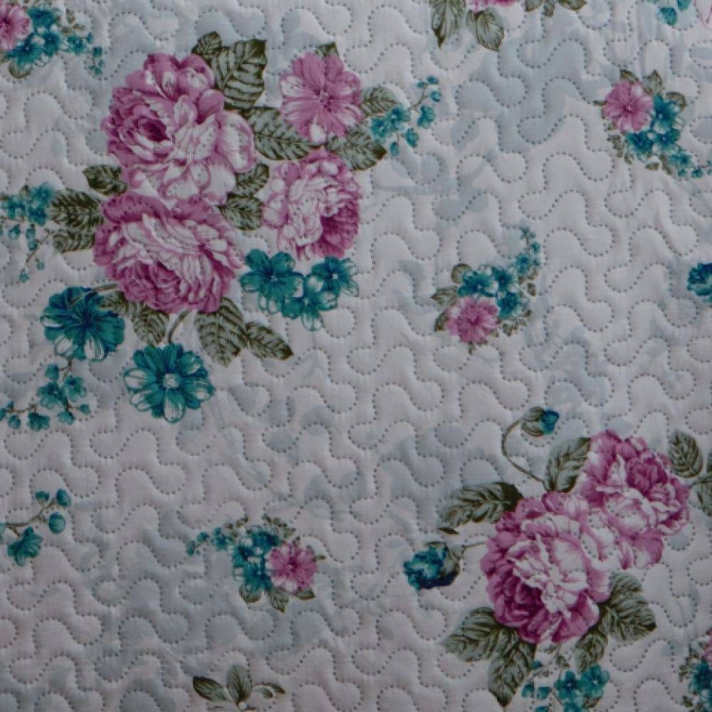 Kit  Cobre-leito Casal Bouti Microfibra Ultrasonic Estampada 2,20 x 2,40 m + 2 Porta-travesseiros -Carolina