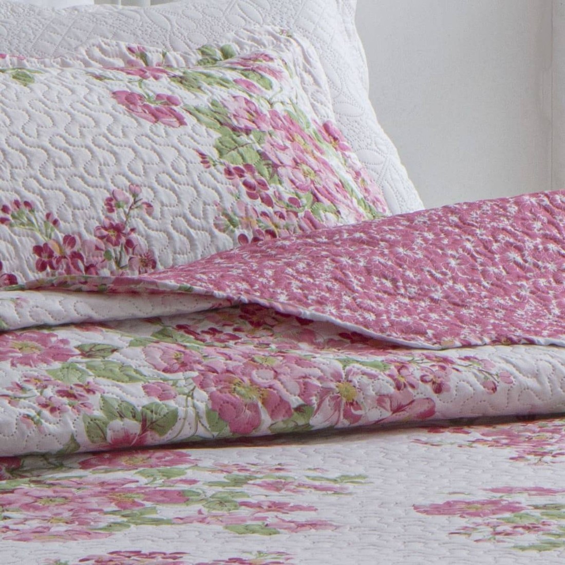 Kit 3 Peças Cobre leito Casal Bouti Microfibra Ultrasonic Estampada + 2 Porta-travesseiros - Dulce