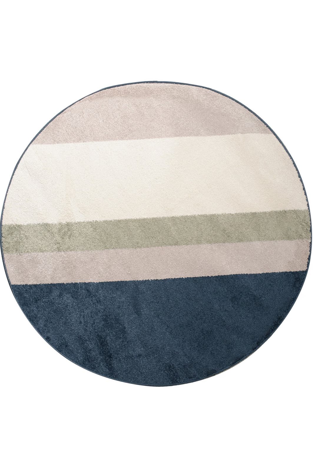 Tapete para Sala Essenciais Listrado Azul Redondo 2,50m Tapete para Sala Essenciais Listrado Azul Redondo 2,50m