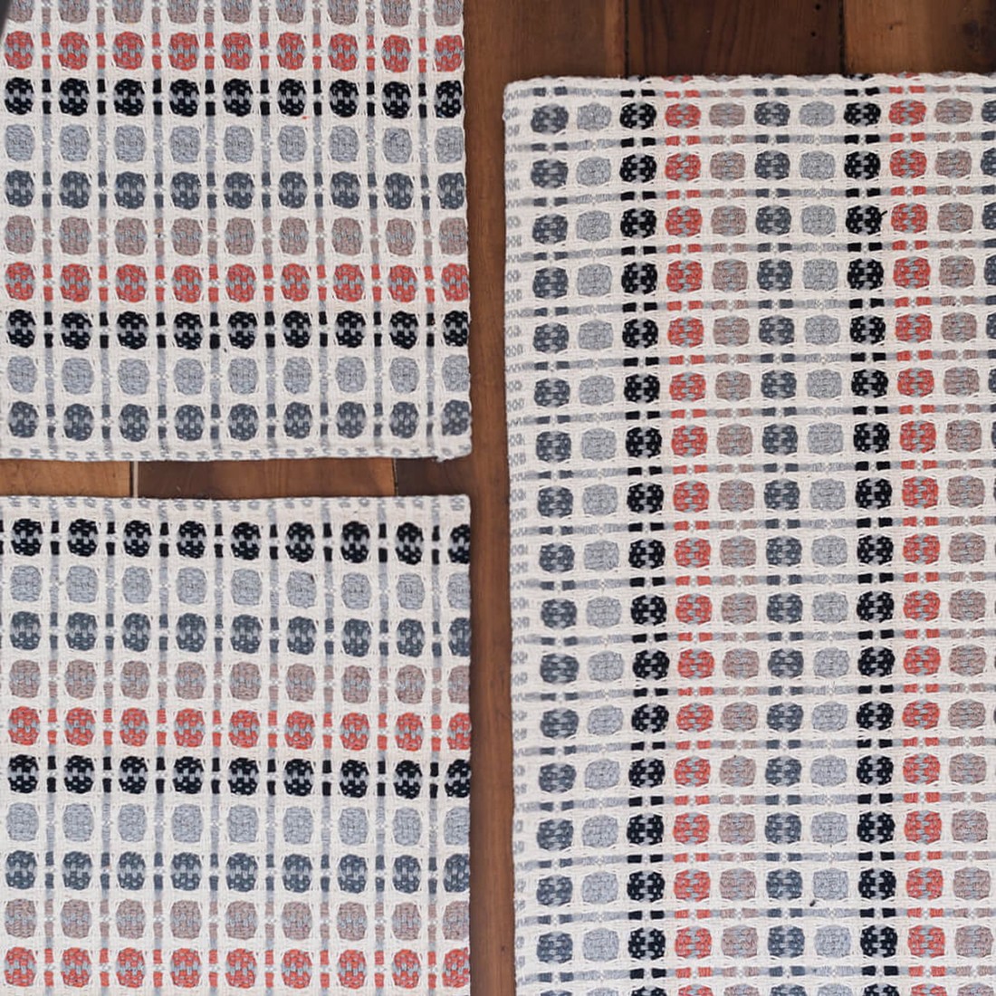 Kit de Cozinha 3 Peças Algodão Indiano Cinza