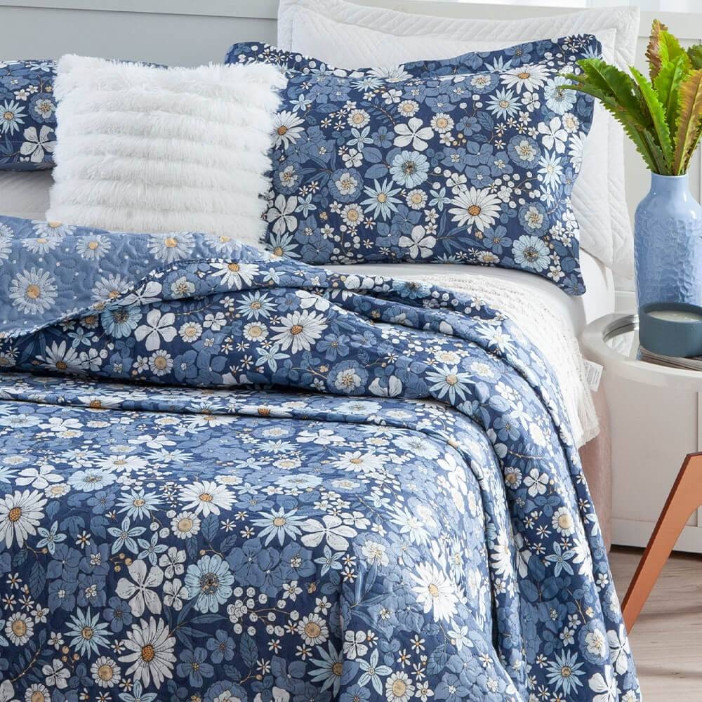 Kit 3 Peças Cobre leito Casal Bouti Microfibra Ultrasonic Estampada + 2 Porta-travesseiros - Frida