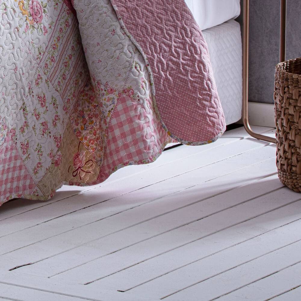 Kit  Cobre-leito King Bouti Microfibra Ultrasonic Estampada 2,60 x 2,80 m + 2 Porta-travesseiros - Rosa