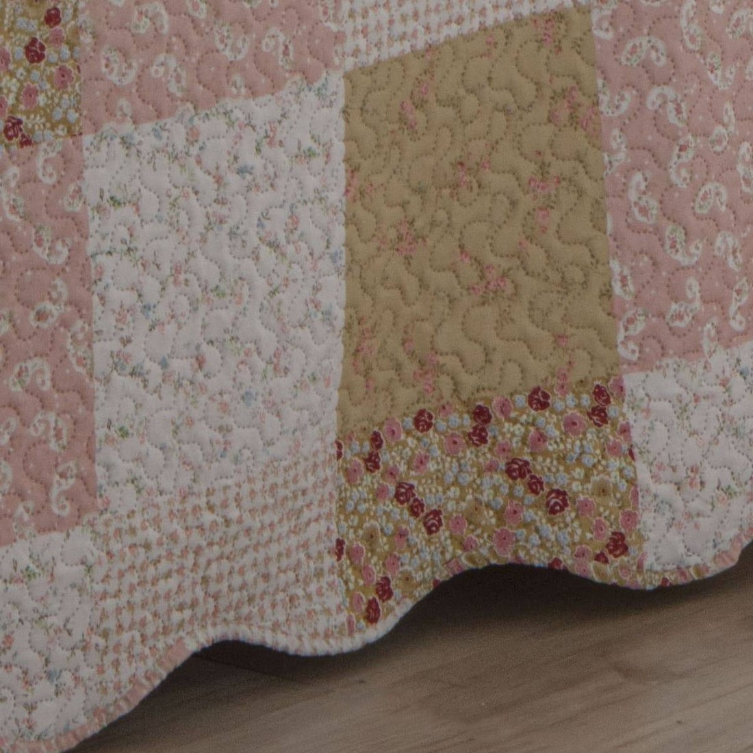 Kit 3 Peças Cobre leito Casal Bouti Microfibra Ultrasonic Estampada + 2 Porta-travesseiros - Corá