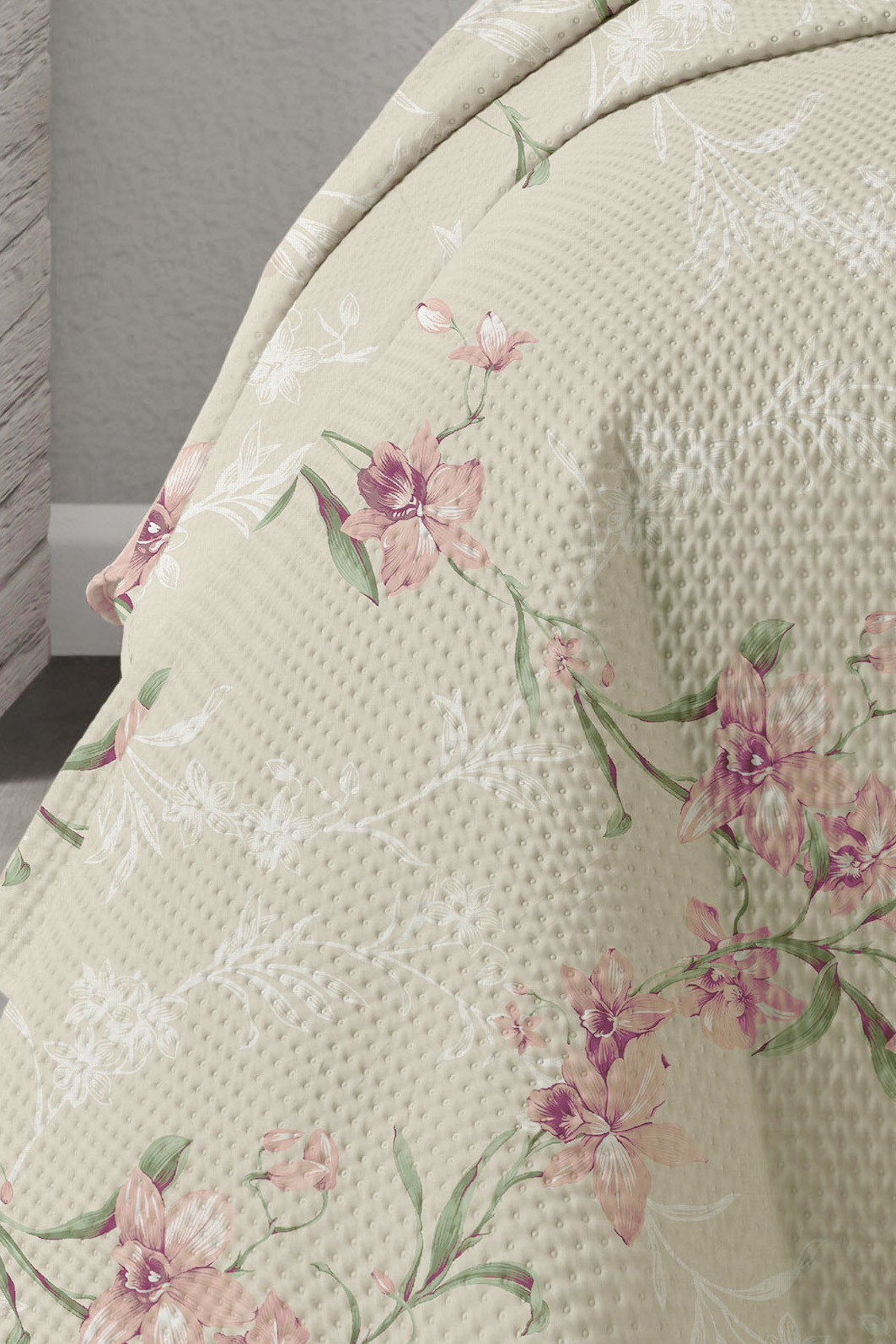 Kit Cobre Leito Colcha Queen 3 Peças Bouti Microfibra Estampada - Mary Kit Cobre Leito Colcha Queen 3 Peças Bouti Microfibra Estampada - Mary