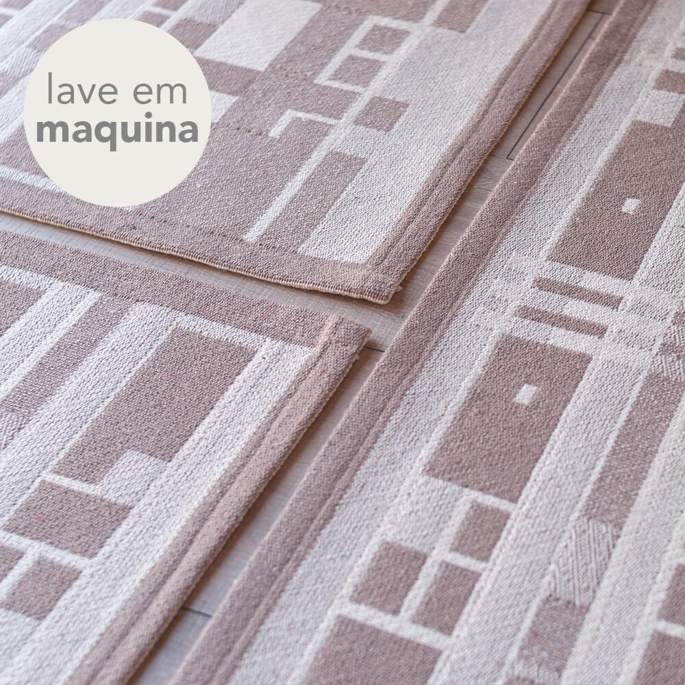 Kit de Tapete de Cozinha Étnico de Algodão Inca - Chocolate Kit de Tapete de Cozinha Étnico de Algodão Inca - Chocolate