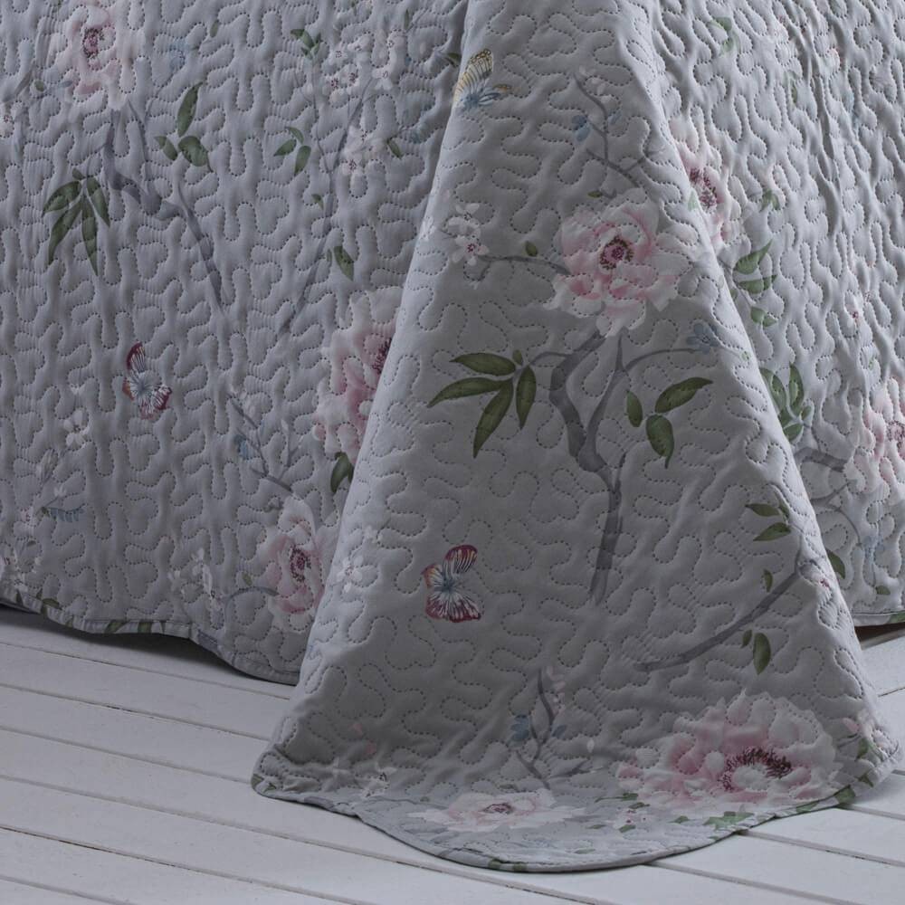 Kit  Cobre-leito King Bouti Microfibra Ultrasonic Estampada 2,60 x 2,80 m + 2 Porta-travesseiros - Sofia