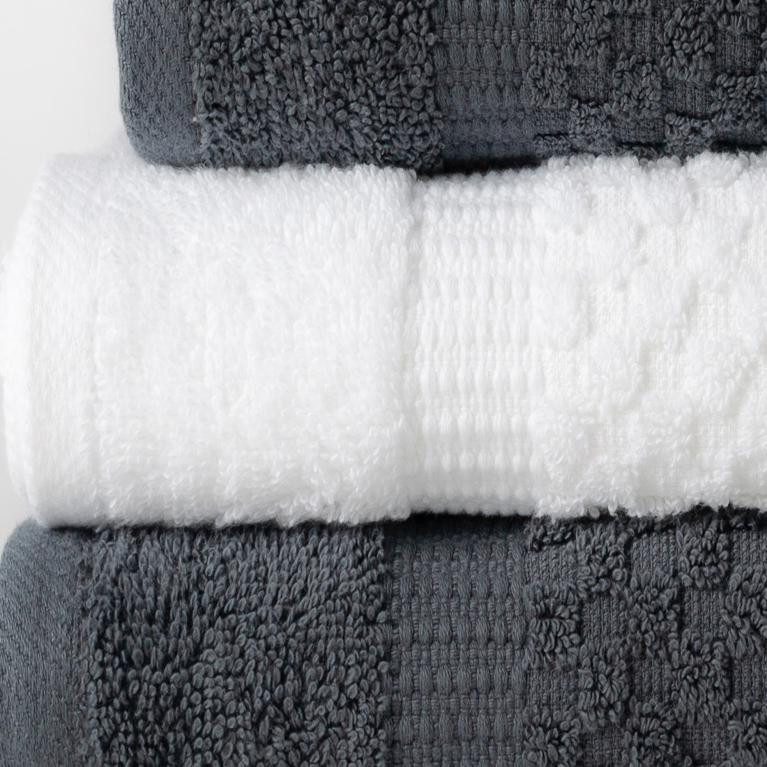 Jogo de Toalha 4 Peças Porto - Branco e Chumbo Jogo Banho Jogo de Toalha 4 Peças Porto - Branco e Chumbo Jogo Banho