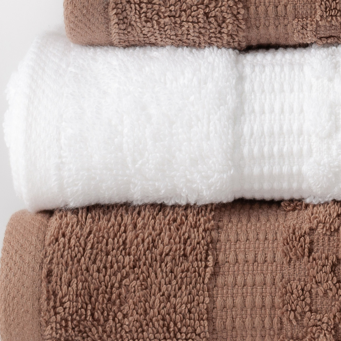 Jogo de Toalha 4 Peças Porto - Branco e Taupe Jogo Banho