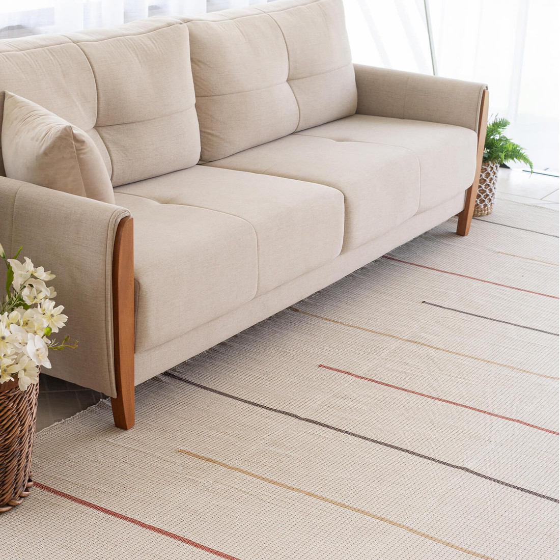 Tapete Artesanal Trama Basic Grande para Sala Colors 150x150 Tapete Artesanal Trama Basic Grande para Sala Colors 150x150