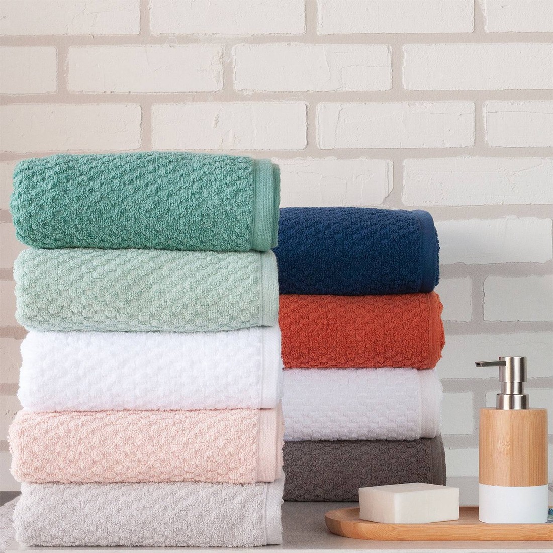 Jogo Toalhas de Banho 5 Peças Carré 100% algodão  Loren Jogo Toalhas de Banho 5 Peças Carré 100% algodão  Loren