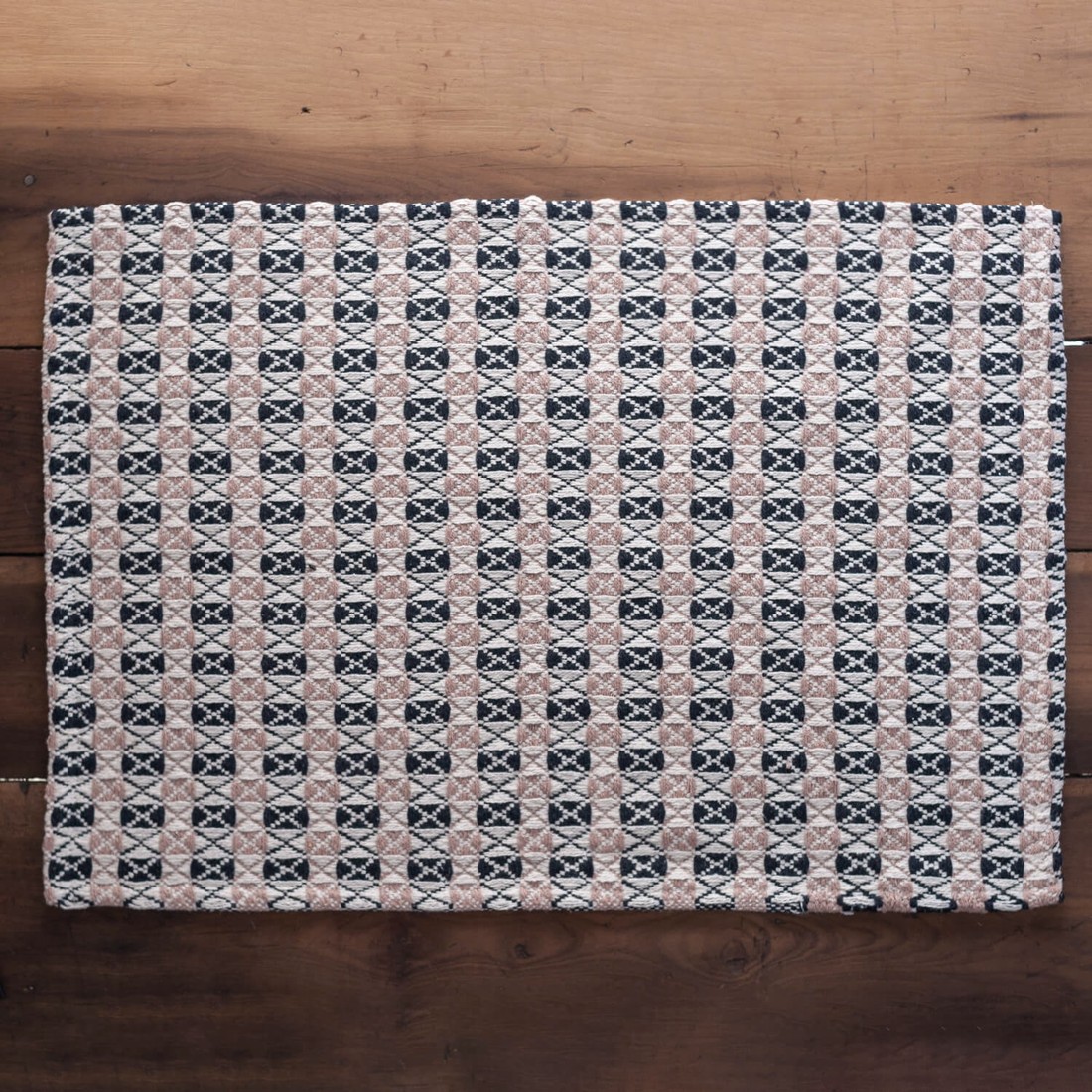 Kit de Cozinha 3 Peças Algodão Marrocos Preto c/ Rosa