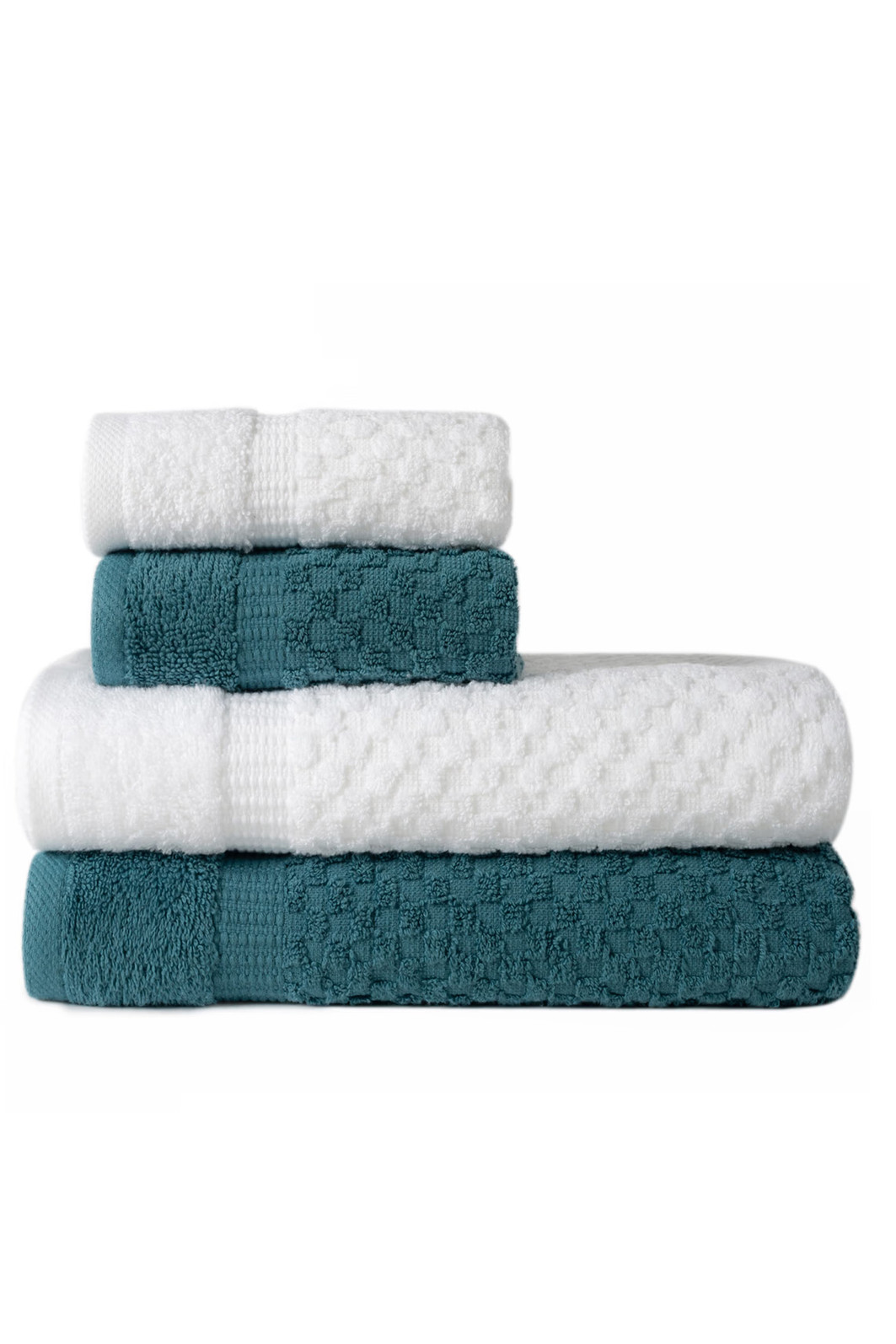 Jogo de Toalha 4 Peças Porto - Branco e Azul Petroleo Jogo Banho Jogo de Toalha 4 Peças Porto - Branco e Azul Petroleo Jogo Banho