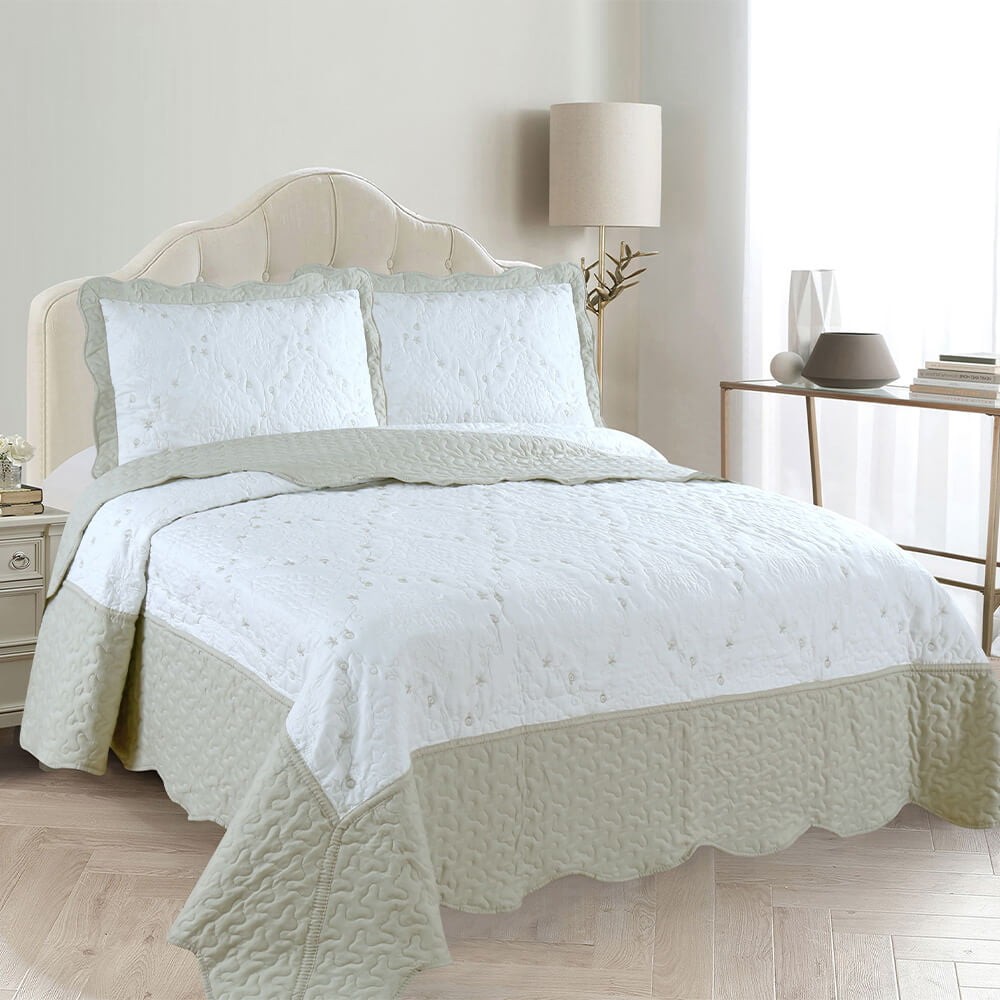 Kit Colcha Cobre Leito Casal Microfibra Dupla face com Porta-travesseiros Dessin Areia