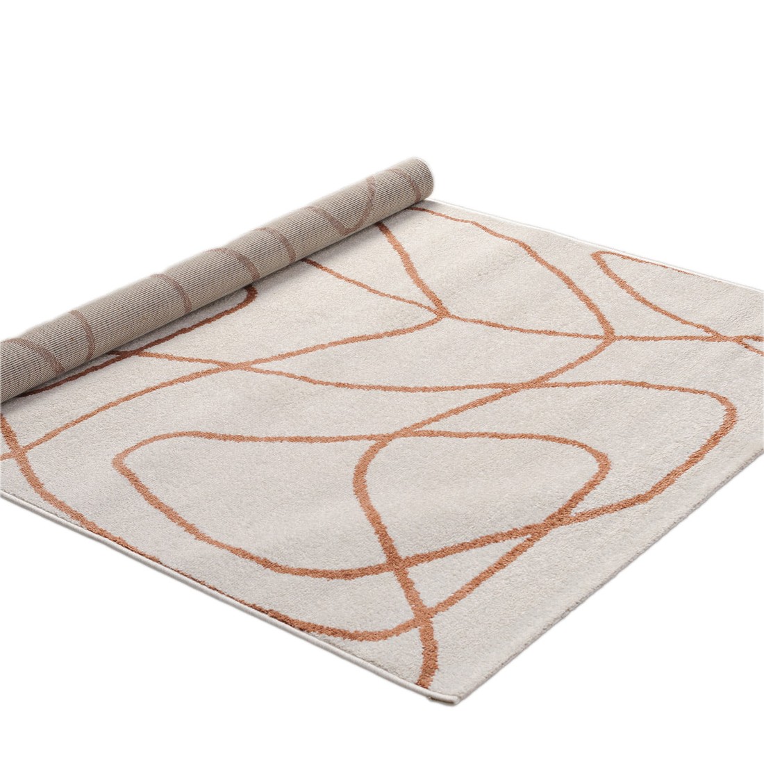 Tapete para Sala Essenciais Organico Tracejado Coral 140x200 Tapete para Sala Essenciais Organico Tracejado Coral 140x200