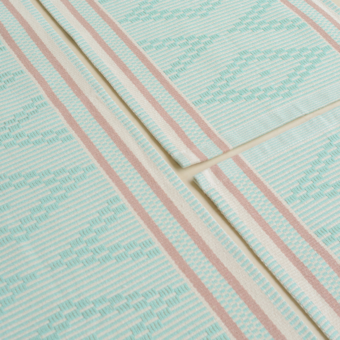 Jogo de Tapete 3 Peças Algodão Zurick Verde Água Jogo de Tapete 3 Peças Algodão Zurick Verde Água