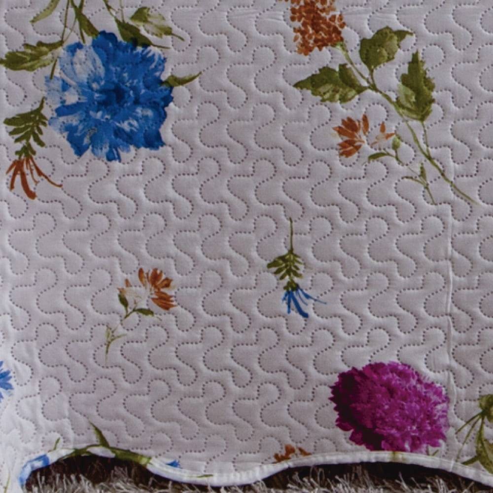 Kit  Cobre leito Casal Bouti Microfibra Ultrasonic Estampada 2,20 x 2,40 m + 2 Porta-travesseiros - Anna