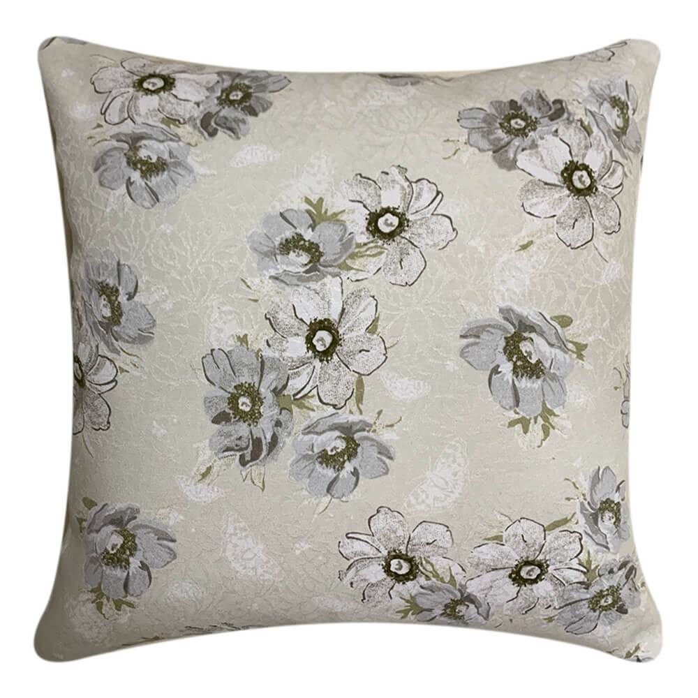 Capa de Almofada Jacquard Florata Off White 45cm x 45cm Capa de Almofada Jacquard Florata Off White 45cm x 45cm