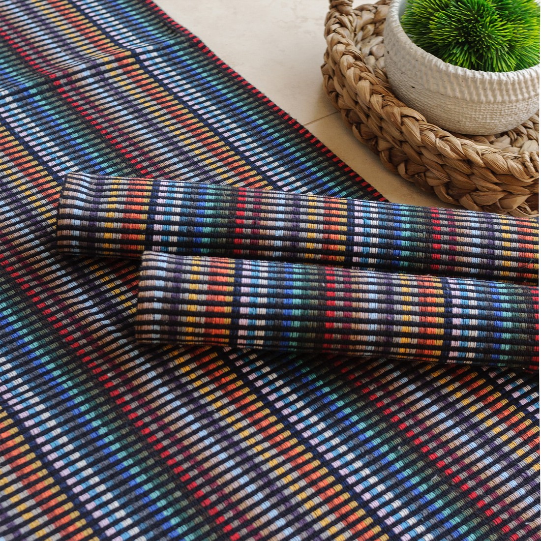 Kit de Cozinha 3 Peças Algodão Aquarela Color Preto