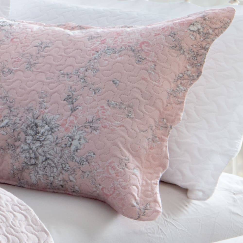 Kit  Cobre-leito Casal Bouti Microfibra Ultrasonic Estampada 2,20 x 2,40 m + 2 Porta-travesseiros - Beatriz