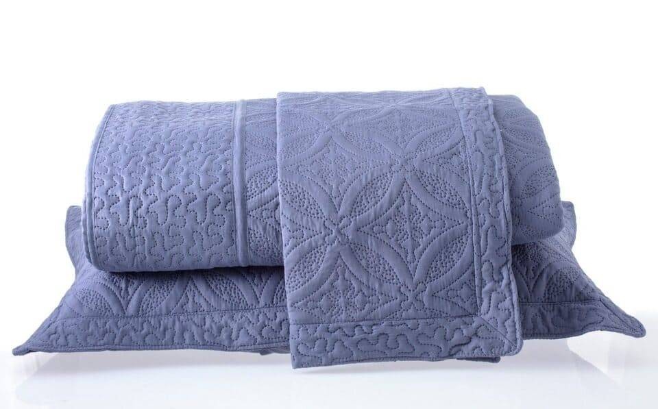 Kit 1 Colcha Casal Provence Microfibra Matelacê Ultrasonic + 2 Porta-Travesseiros 2,20 x 2,40 m - Granite