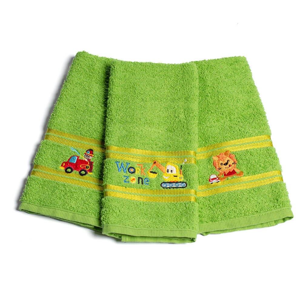 Kit Toalha Lavabo Escolar Infantil Bordada (Lancheira) Verde Kit Toalha Lavabo Escolar Infantil Bordada (Lancheira) Verde