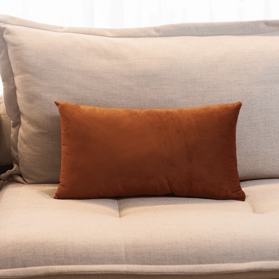 Capa de Almofada Veludo Premium Decorativa - Terracota 30cm x 50cm Capa de Almofada Veludo Premium Decorativa - Terracota 30cm x 50cm