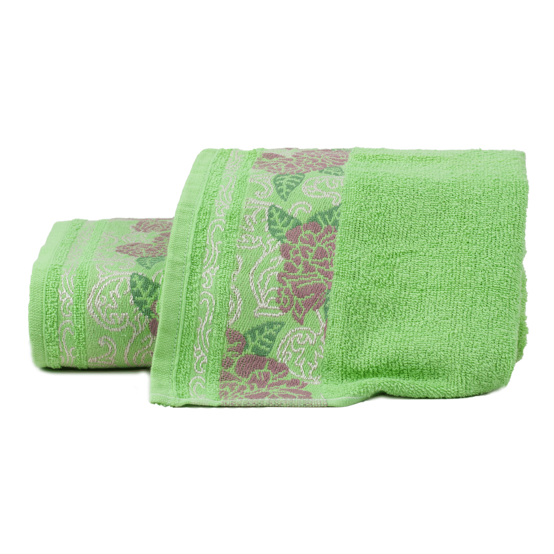 Toalhas de Banho Jacquard Flores Jogo com 2 Peças Verde - Atlântica Toalhas de Banho Jacquard Flores Jogo com 2 Peças Verde - Atlântica