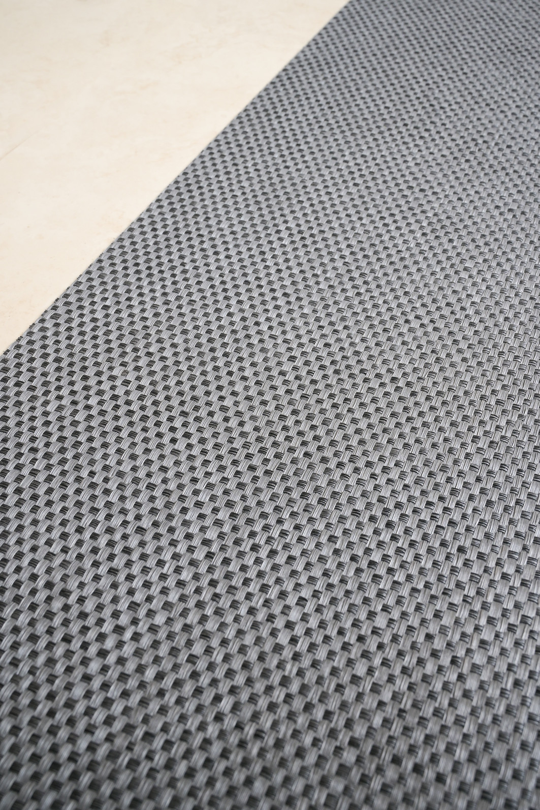 Tapete Passadeira PVC Antiderrapante Palha Cinza e Creme 65x305 Tapete Passadeira PVC Antiderrapante Palha Cinza e Creme 65x305