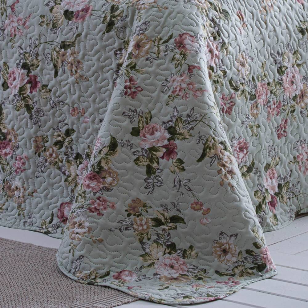 Kit  Cobre leito King Bouti Microfibra Ultrasonic Estampada 2,60 x 2,80 m + 2 Porta-travesseiros - Amelia