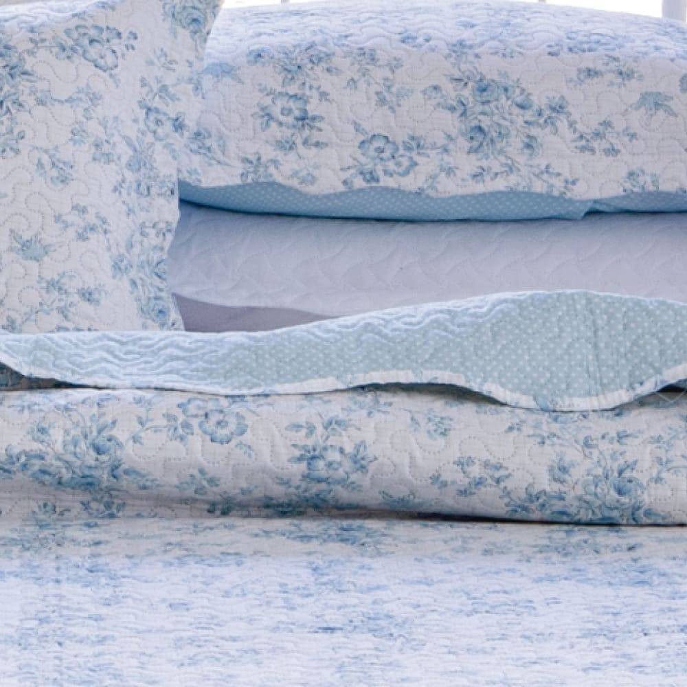 Kit  Cobre-leito Queen Bouti Microfibra Ultrasonic Estampada 2,40 x 2,60 m + 2 Porta-travesseiros - Mery