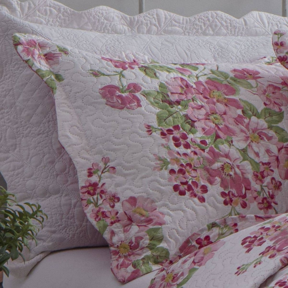 Kit 3 Peças Cobre leito Casal Bouti Microfibra Ultrasonic Estampada + 2 Porta-travesseiros - Dulce