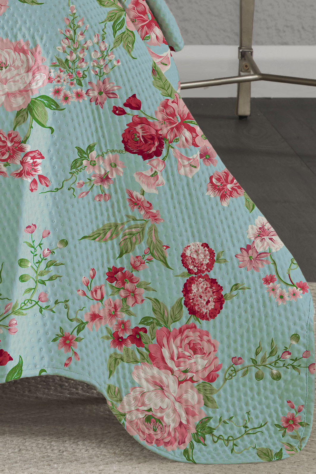 Kit Cobre Leito Colcha Casal 3 Peças Bouti Microfibra Estampada - Eloise Kit Cobre Leito Colcha Casal 3 Peças Bouti Microfibra Estampada - Eloise