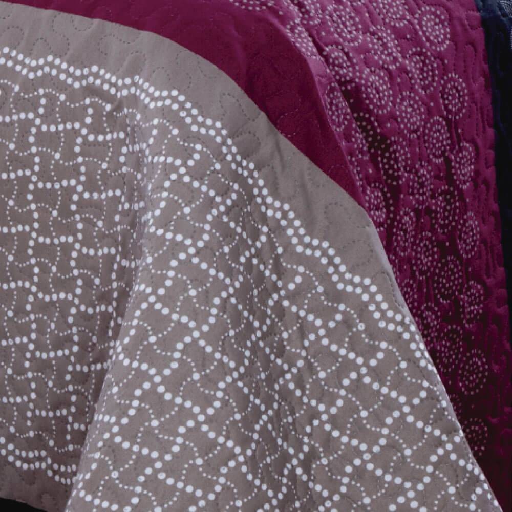 Kit 1 Cobre-leito Solteiro Bouti Microfibra Ultrasonic Estampada 1,80 x 2,20 m + Porta-travesseiros - Neli