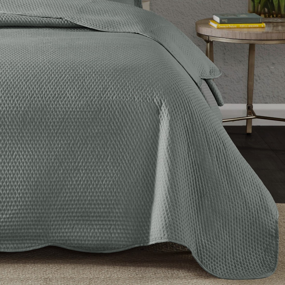 Kit Cobre leito Colcha Super King 3 Peças Bouti Microfibra Dots - Cinza Bretagne Kit Cobre leito Colcha Super King 3 Peças Bouti Microfibra Dots - Cinza Bretagne