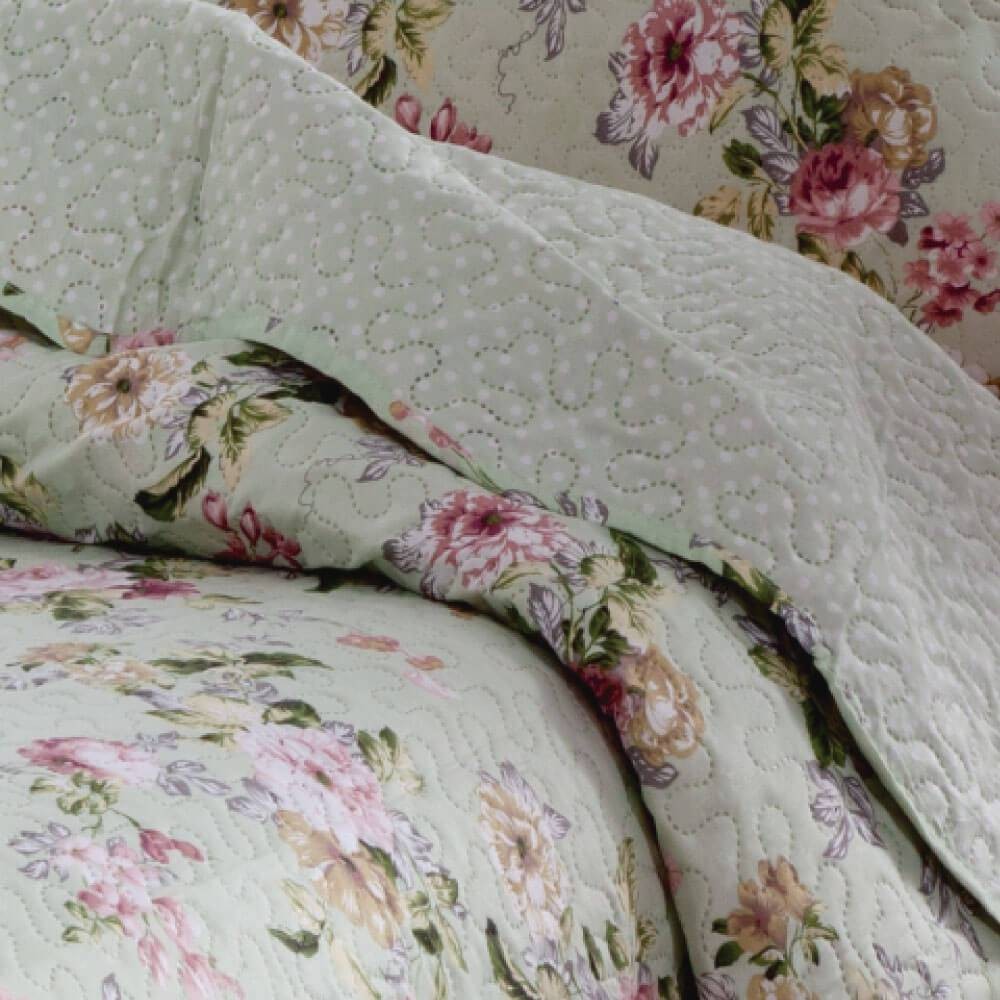 Kit 1 Cobre-leito Queen Bouti Microfibra Ultrasonic Estampada 2,60 x 2,80 m + 2 Porta-travesseiros - Carol Kit 1 Cobre-leito Queen Bouti Microfibra Ultrasonic Estampada 2,60 x 2,80 m + 2 Porta-travesseiros - Carol