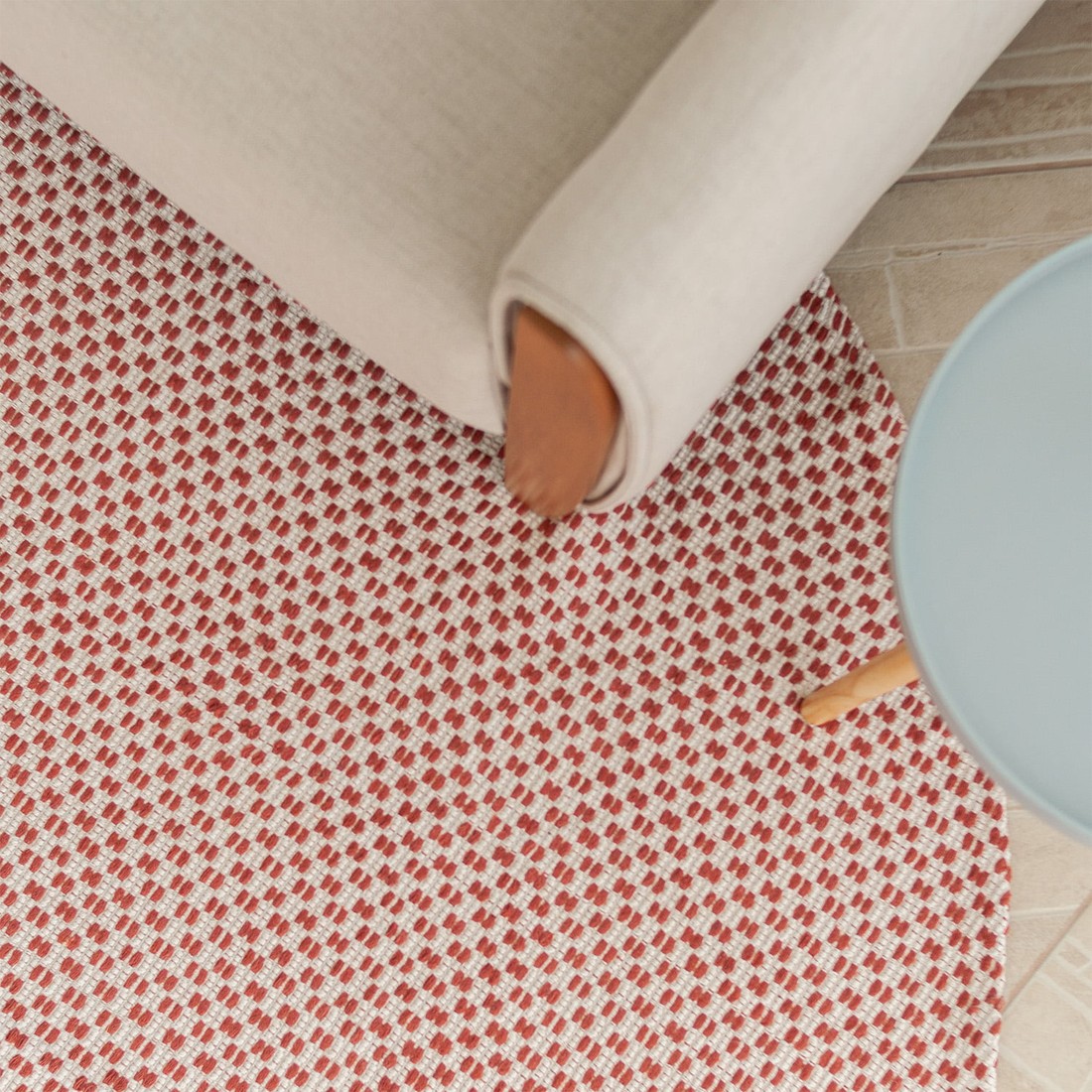 Tapete Redondo para Sala 2,00m de Algodão Contemporâneo Pilão Terracota Tapete Redondo para Sala 2,00m de Algodão Contemporâneo Pilão Terracota