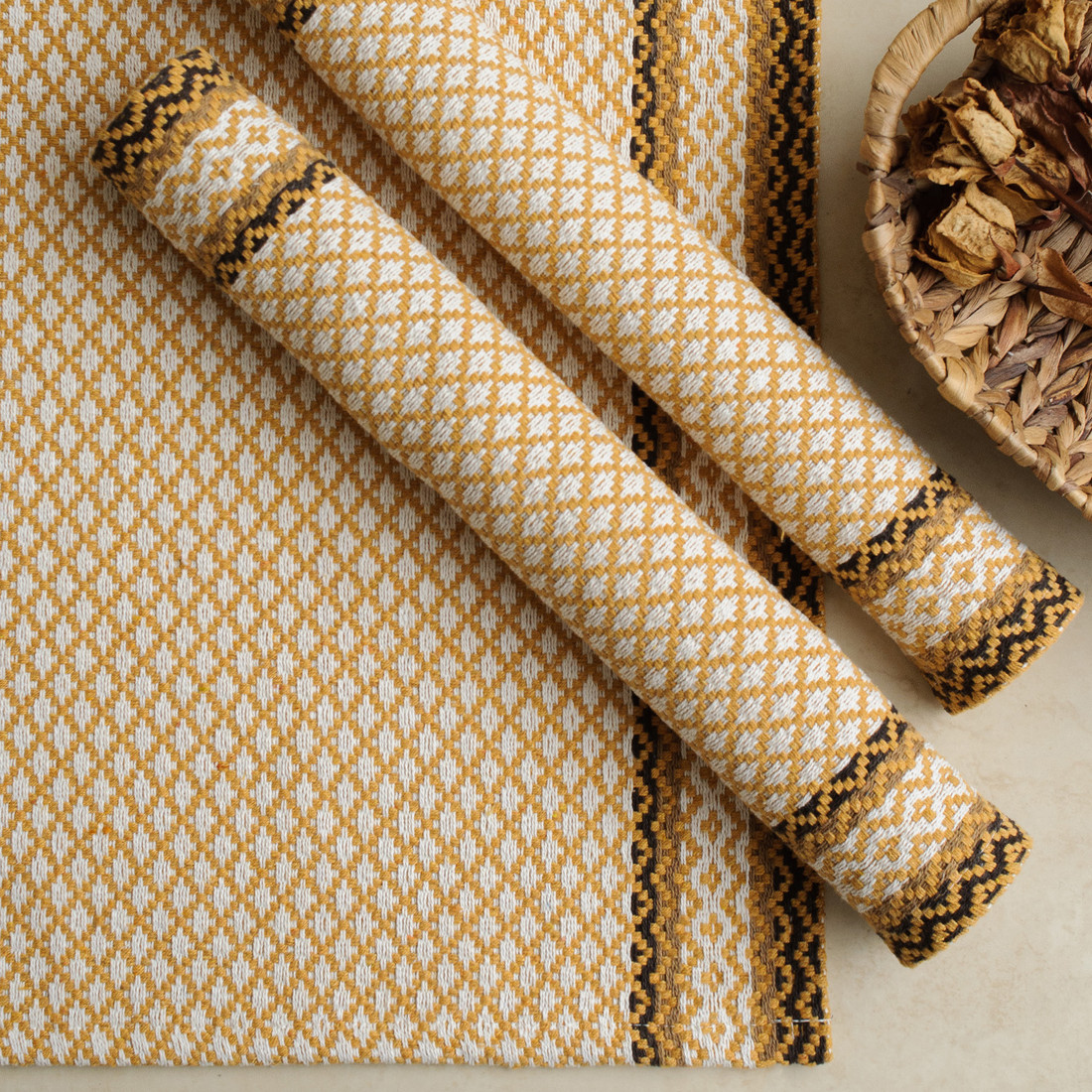 Kit de Cozinha 3 Peças Algodão Montreal Mostarda Kit de Cozinha 3 Peças Algodão Montreal Mostarda