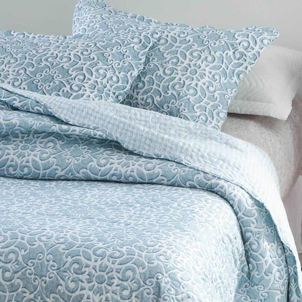 Kit 3 Peças Cobre leito Casal Bouti Microfibra Ultrasonic Estampada + 2 Porta-travesseiros - Sigrid