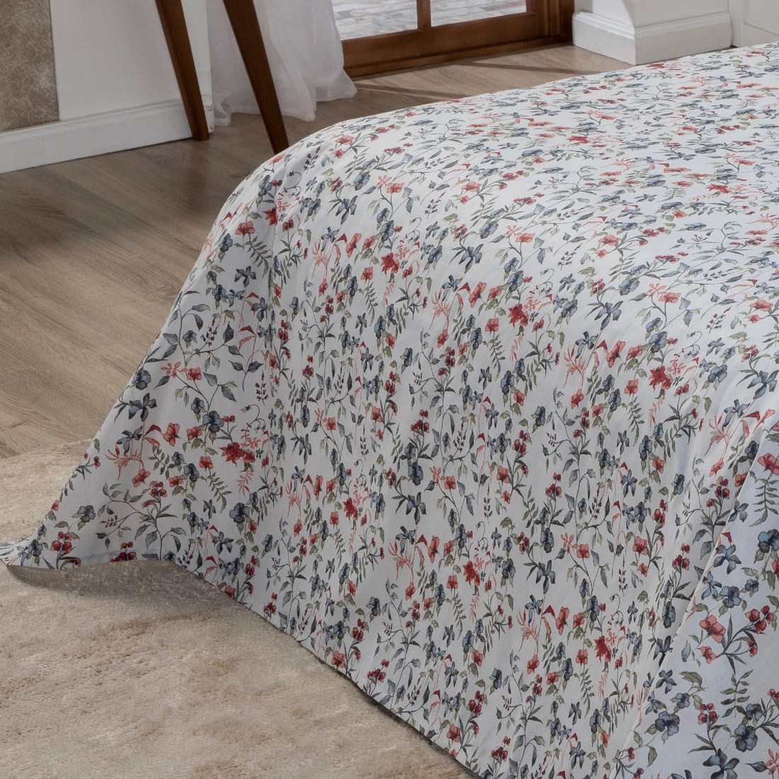 Jogo de Cama Casal 4 Peças 130 Fios 100% Algodão - Corin