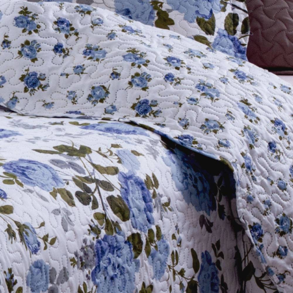 Kit 1 Cobre-leito Casal Bouti Microfibra Ultrasonic Estampada 2,20 x 2,40 m + 2 Porta-travesseiros - Alex